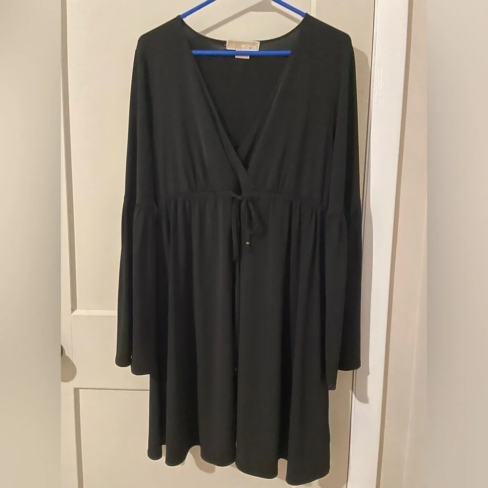 Michael Kors Black Long-sleeve Dress/Beach Cover Up